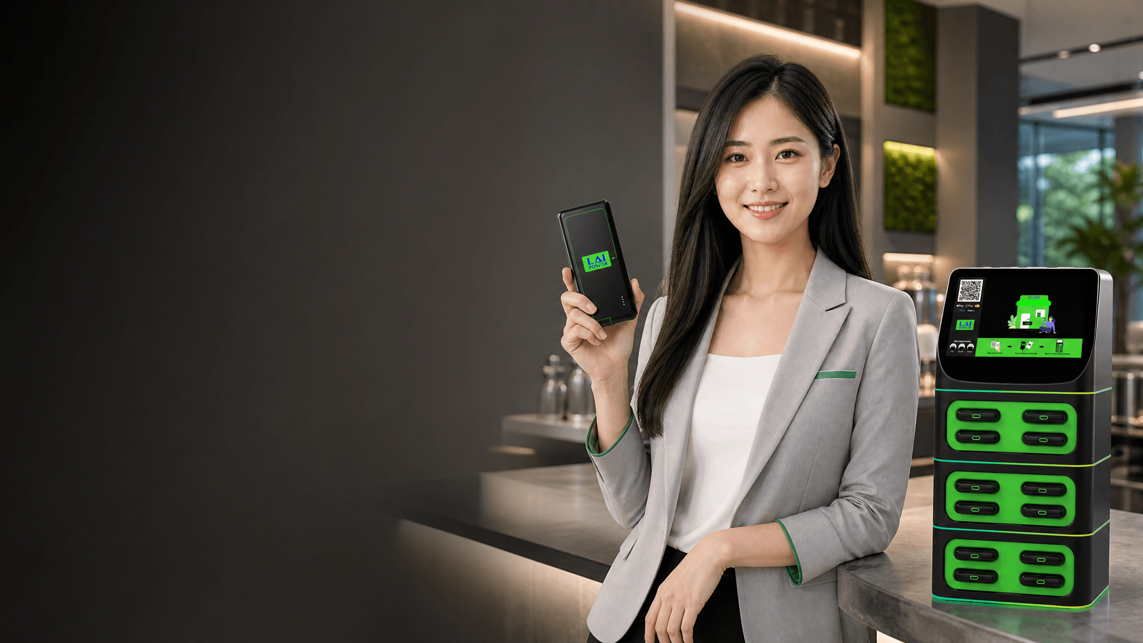 LaiPower smart power bank rental station for business venues